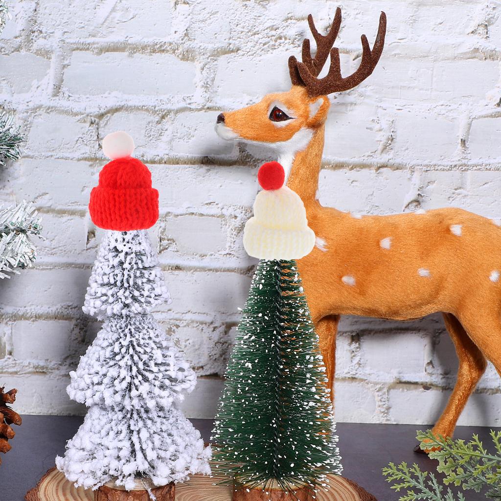 24Pcs Christmas Mini Knitted Hats Adorable Handcrafted Miniature Caps for DIY Craft Wine Bottle Decor Tree Ornaments Festive