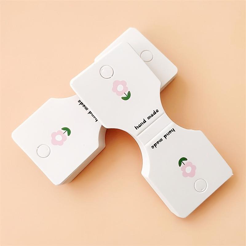 100pcs Flower Fold Jewelry Display Cards for Necklaces, Bracelets - Durable Paper Card Packaging with Small Floral Print