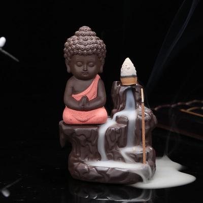 Der kleine Mönch-Räuchergefäß, kreative Heimdekoration, kleiner Buddha-Räucherstäbchenhalter, Rückfluss-Räuchergefäß, Verwendung im Teehaus zu Hause