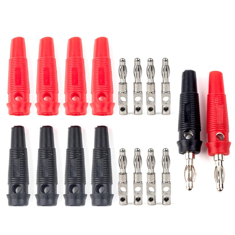 10PCS 5pairs 4mm Banana Plugs High Current Screw Type Banana Plug Male Connectors Adapters Red Black 32A