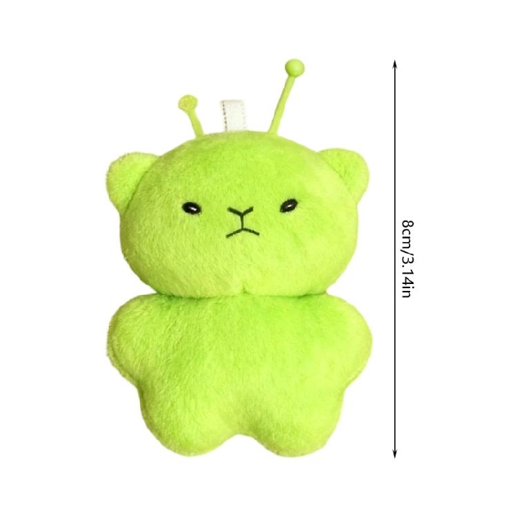 Soft And Washable Green Alien Cat Plush Keychain For Decoration Bags Backpack Handmade Doll Accessories