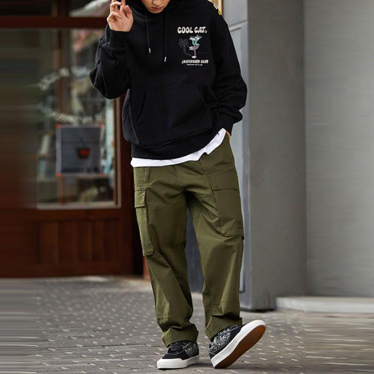 Li Ning X STEVEN HARRINGTON Skateboard Sweatshirts Unisex Black Hooded Thickened Regular AWDRF79-3