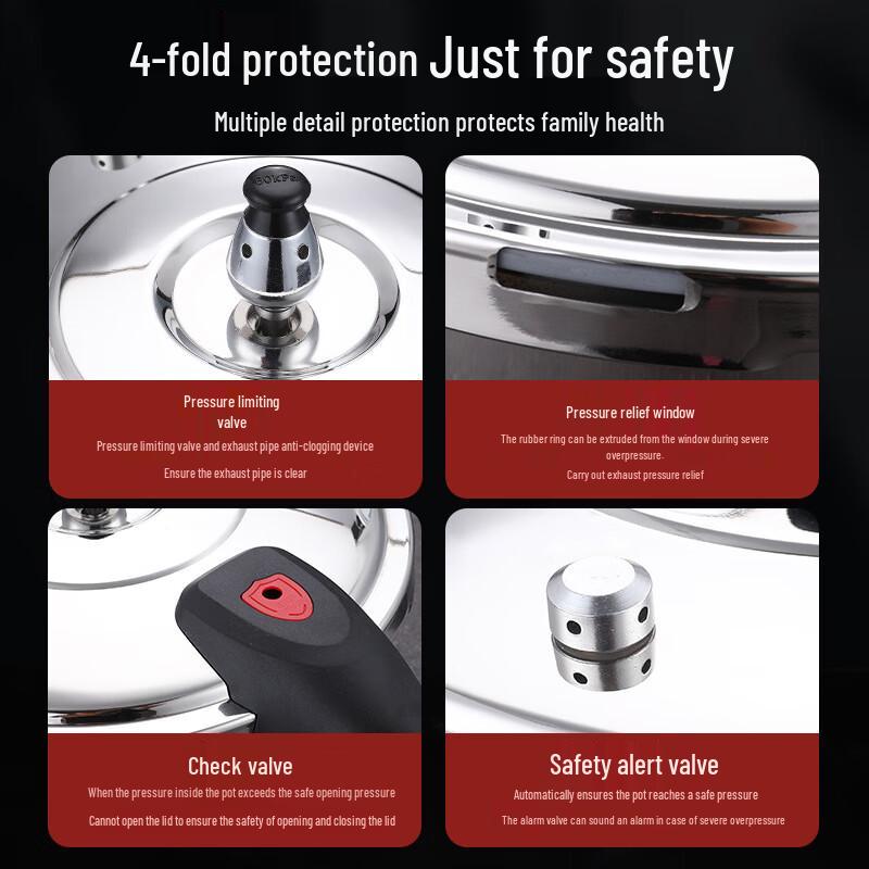 Oujiewang Universal Stainless Steel Explosion-Proof Pressure Cooker