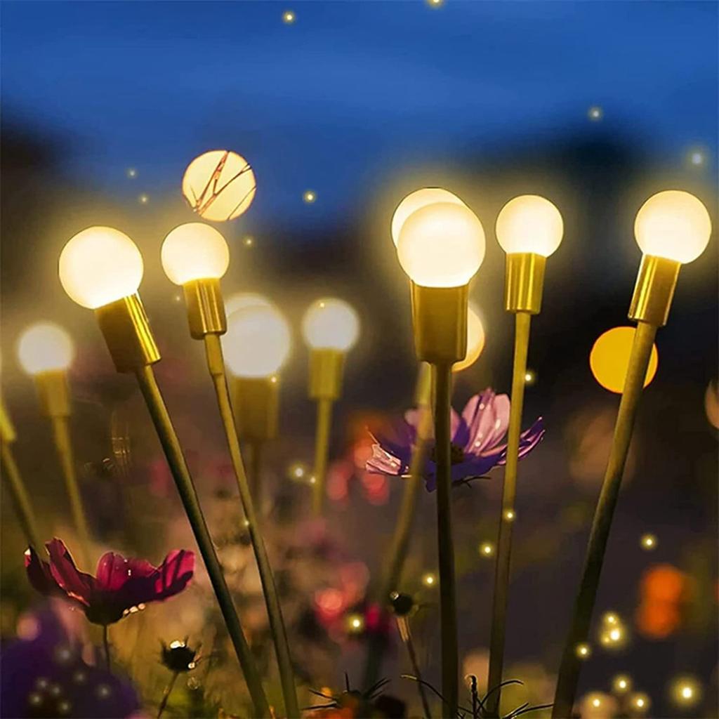 Solar Powered Firefly Lights Lawn Lamp Waterproof Outdoor Pathway Light Landscape Decorative
