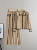 European-American High-End Fashion Knitted Sweater Cardigan & Wide-Leg Pants Set for Women - Fall/Winter Collection