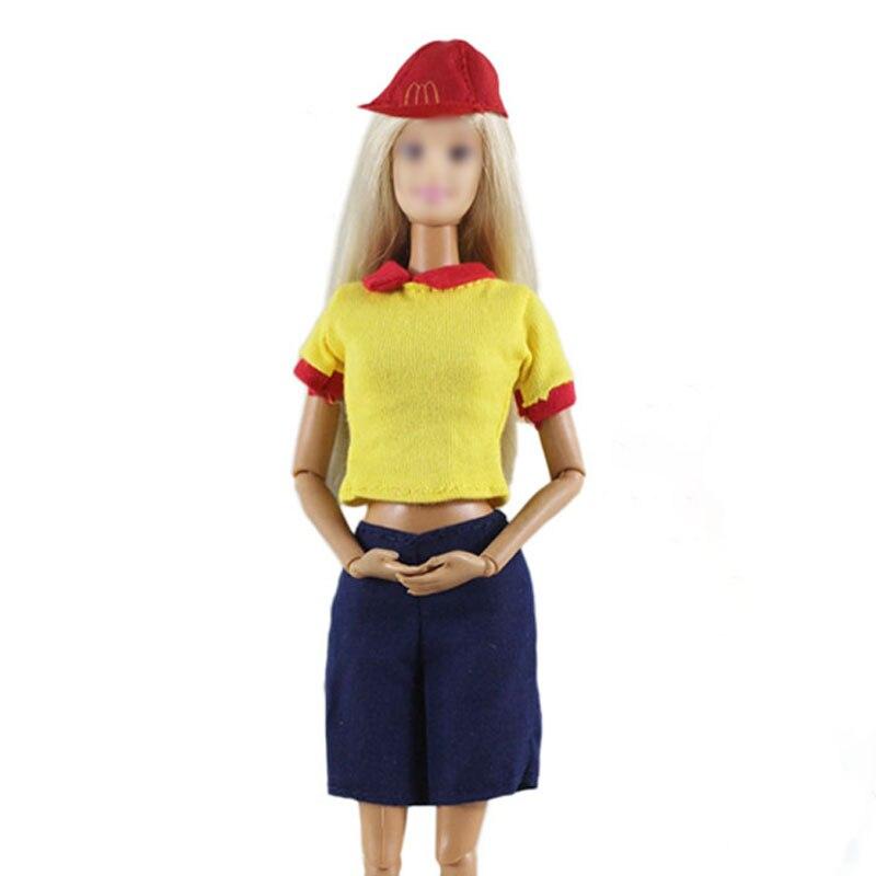 1 Zestaw Ubranka dla Lalki Kostium Cosplay Kelnerki Dla Ubranek Lalki Barbie Stroje 1/6 Akcesoria Dla Lalki Barbie Akcesoria Dla Lalki Dziecko