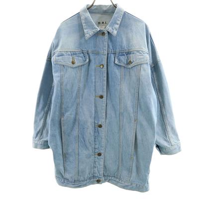 B.B.I.. Veste en jean oversize vintage années 90 M Bleu glacier Tracker Femme Occasion