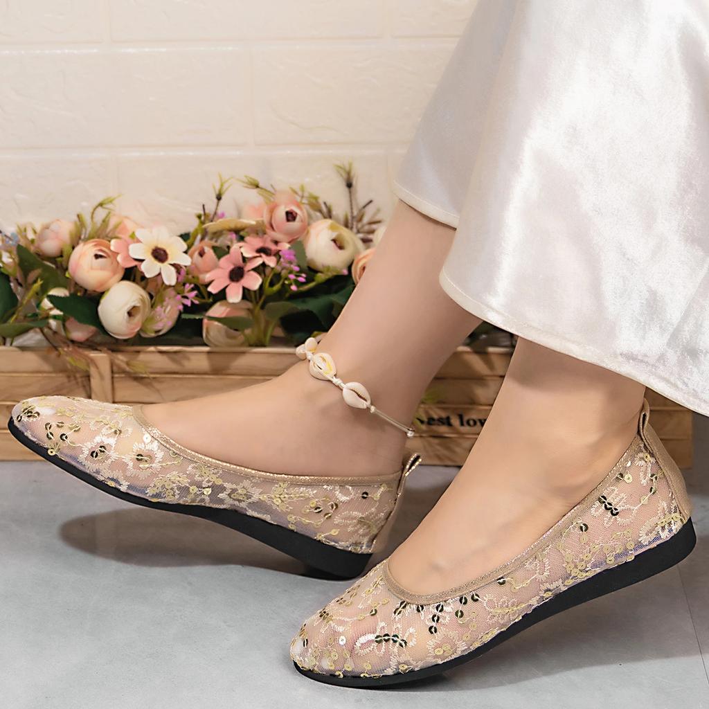 Fashion 2025 New Women Flat Shoes Breathable Mesh Ballet Loafers Trend Summer Flat Sneakers Women Lightweight Comfortable Shoes Women