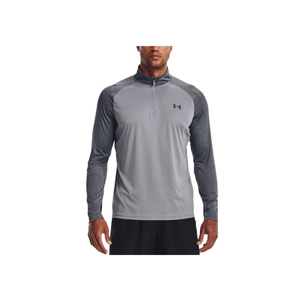 Under Armour Logo American Vintage Print High Neck Long Sleeve Sweatshirt Men Sweatshirt Gray 1375435-036