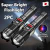 10000Lumens Super Bright Long Range LED Flashlight Outdoor Waterproof Flashlight Camping Lantern Torch Zoom Flashlight High Power Led Flashlight