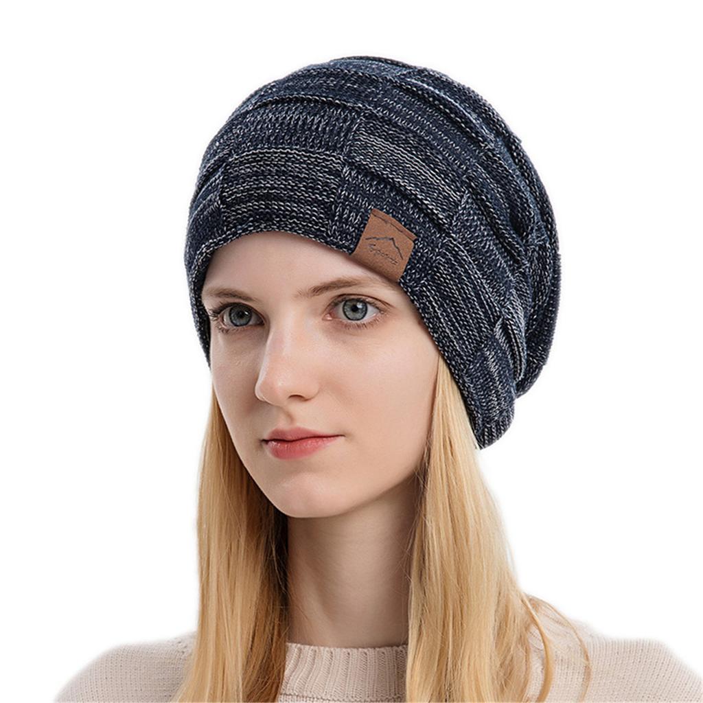 Adult Unisex Thicken Plush Liner Hat Winter Student Outdoor Cycling Skiing Climbing Hat Checkered Pattern Keep Warm Hat
