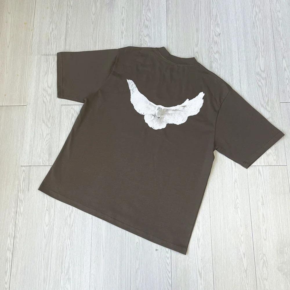 Frog Drift Kanye West Streetwear Vintage YZY DOVE DONDA Loose Ovesized Pigeon Print T-shirt Tops Tee for Men Oversized T-shirt