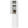 Wall-mounted Bathroom Cabinet, Lacquered Surface, 6 Shelves, MDF, White
