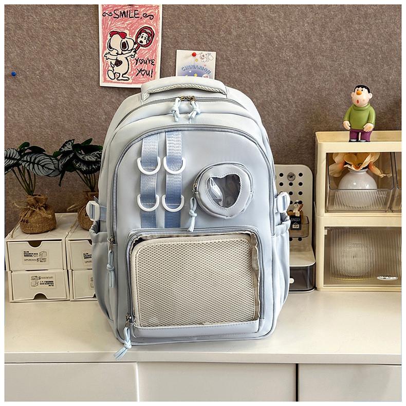 Ielgy Fashion Casual Backpack Large Capacity Solid Color Backpack