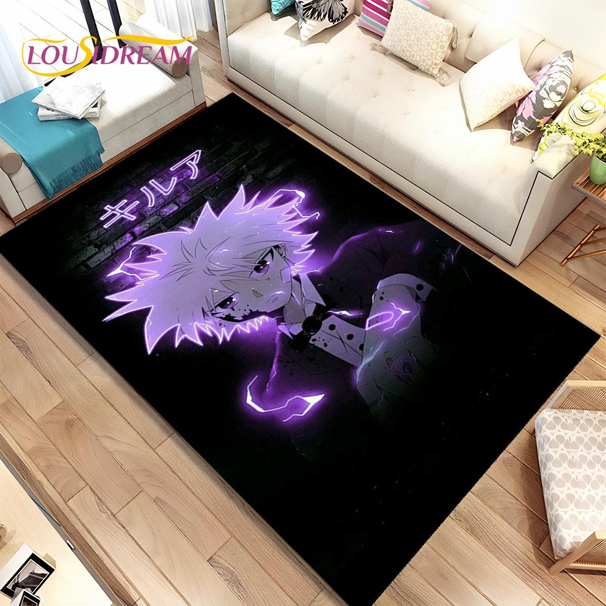 

Аниме Hunter×Hunter HxH Коврик с рисунком из мультфильма, Коврик для гостиной, спальни, дивана, коврик для украшения, детские игры, нескользящий напольный коврик 40x60cm(15x23in)