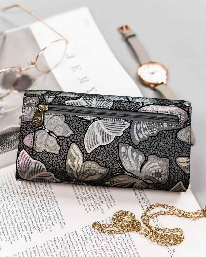 Large women's wallet made of genuine leather with a snap closure - Peterson