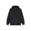 Li-Ning Wade Series Letter Pattern Fleece-Lined Loose Pullover Hoodie Unisex Tops Black AWDS115-1