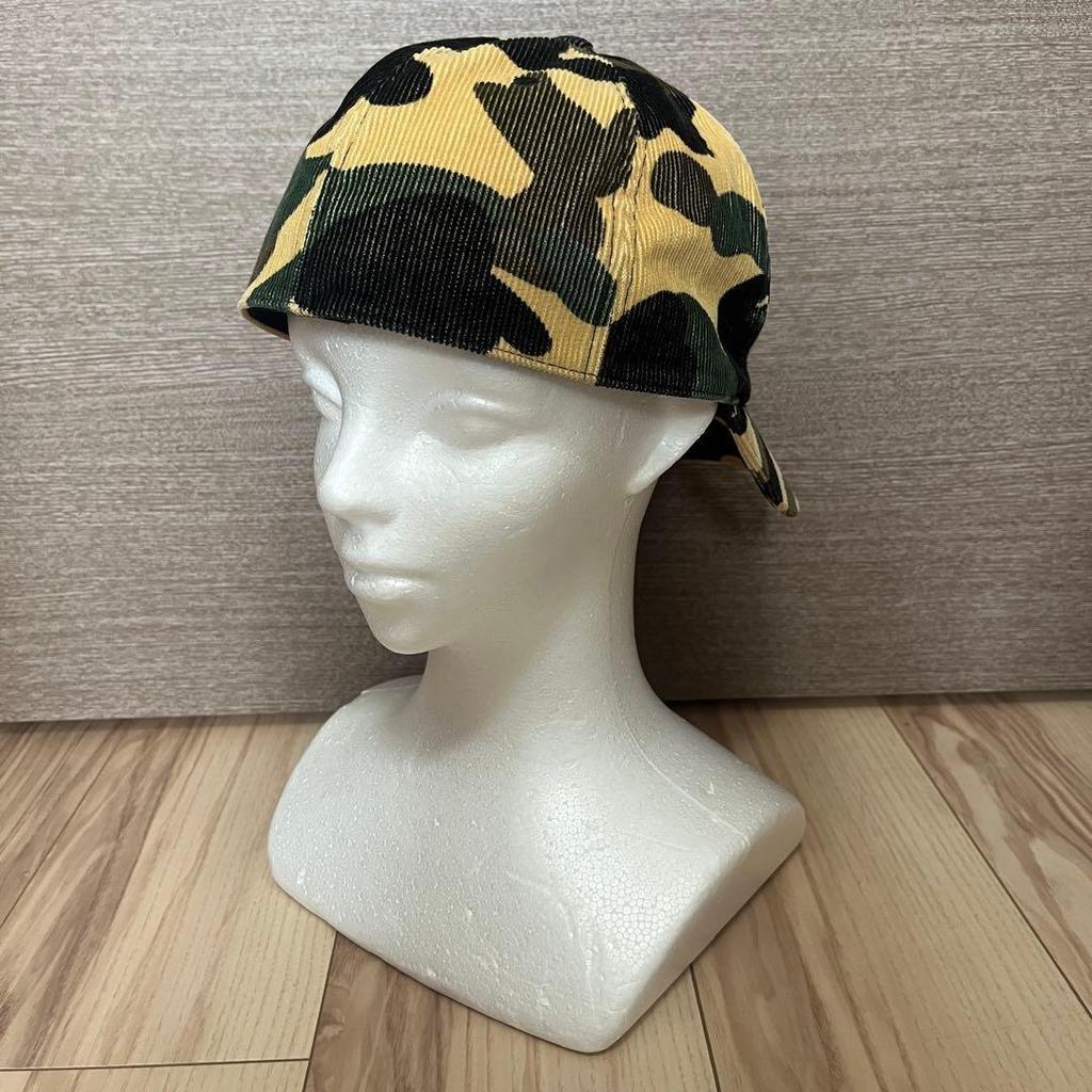 Used A BATHING APE corduroy baseball cap camo camouflage