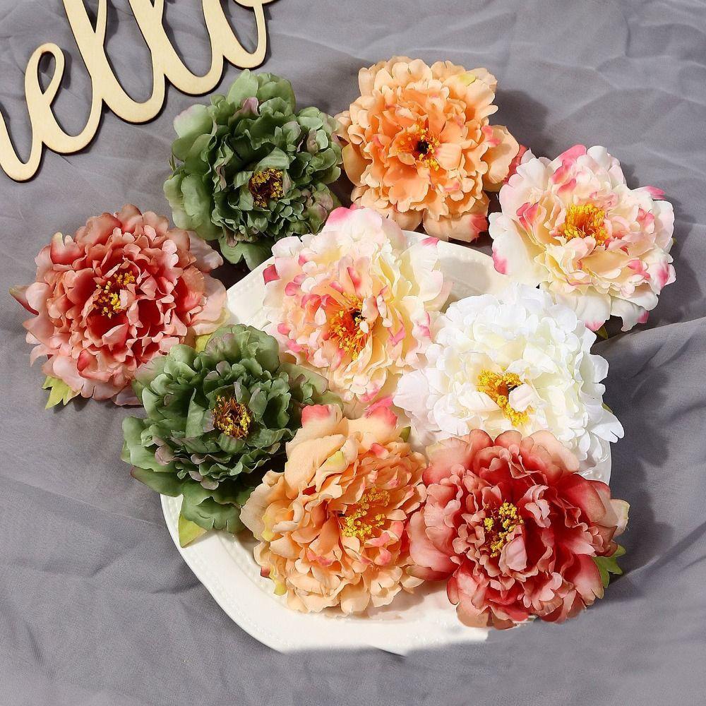 

2 шт. многоцелевой искусственный цветок DIY ремесло шелковый цветок искусственный пион цветок головка домашний декор