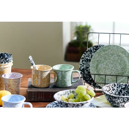 CROW CANYON HOME Mug, Break-Resistant, Lightweight, Enamel, Dishwasher-Safe, Stylish, Cute, Founded In 1977, Yellow, 345ml