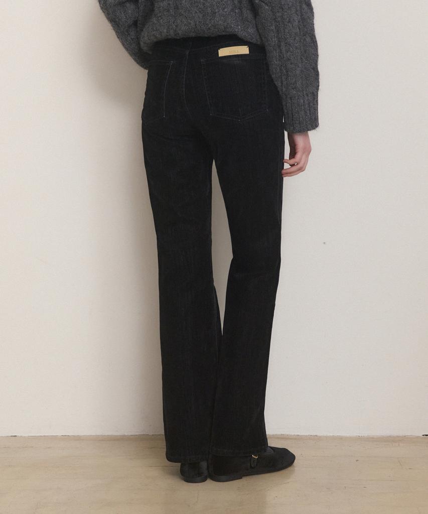 ADAUL Velvet Warm Boots Cut Pants - Black