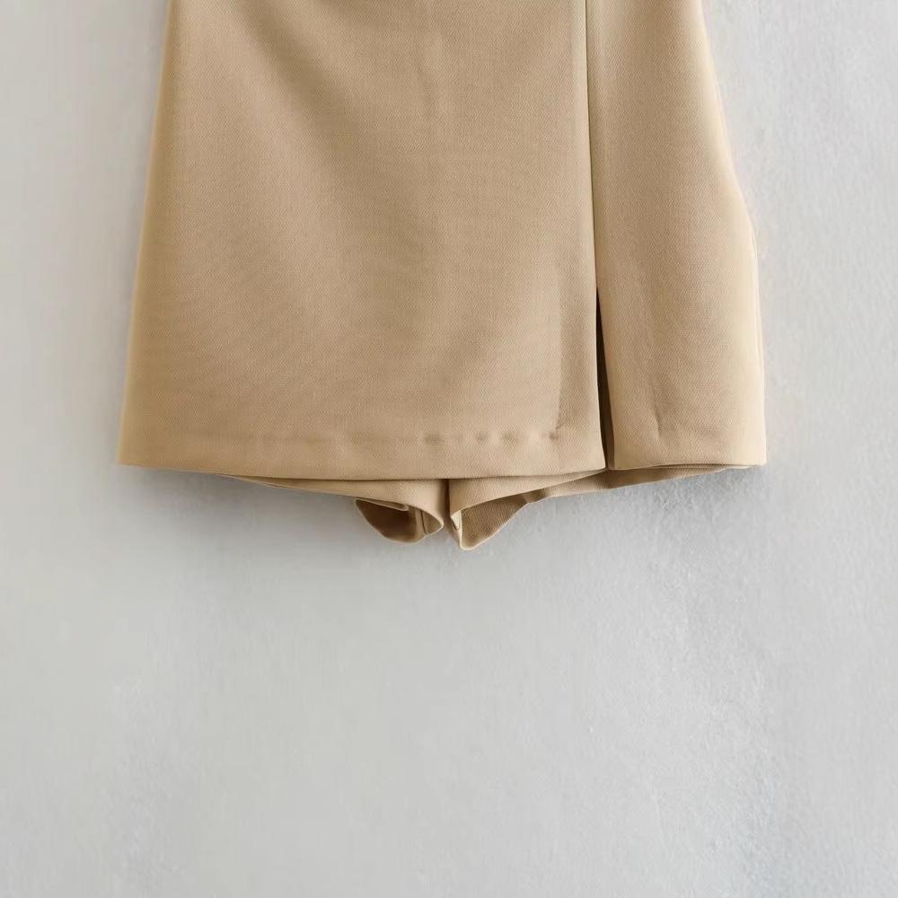 Spring 2025 Women's European-American Style Slit Hem Skirt Pants