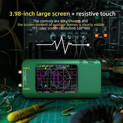 3.98" Touch Screen Vector Network Analyzer 10KHz-1.5GHz MF HF VHF UHF SHF Antenna Analyzer Dual Port Vector Network Analyzer