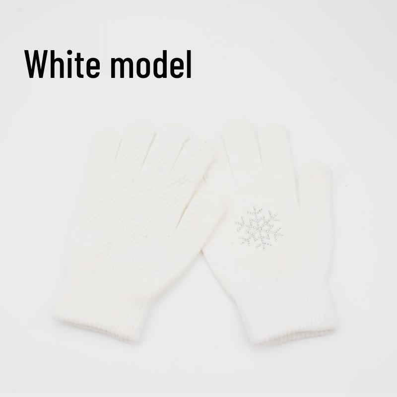 Children's and Adults' Non-slip Warm Ice Skating Gloves with Rubber Dots for Figure Skating