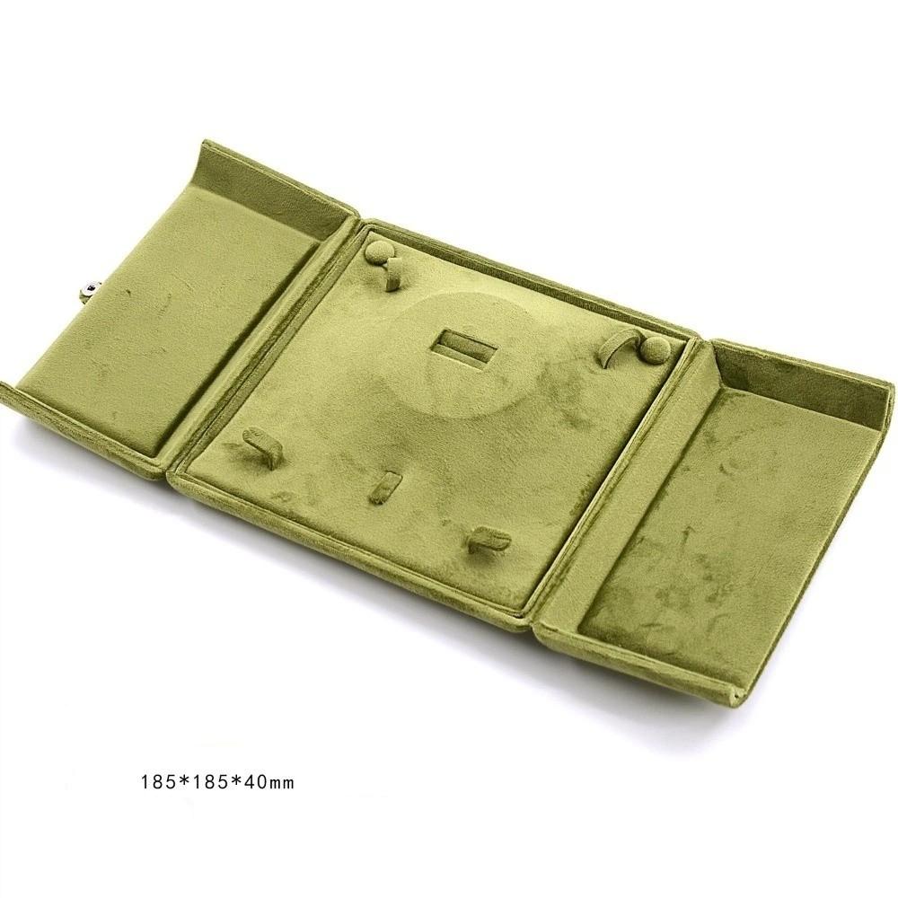 Double Door Jewelry Display Box Solid Color Rings Bearer Box Fashion Necklace Storage Box