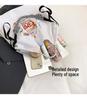 Gao Yuanyuan Style Japanese Embroidery Cat Tote Bag - Versatile, Large Capacity, Single Shoulder & Crossbody Drawstring Bag