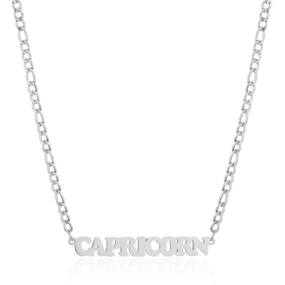 Gold/Silver/Rose Gold Color Twelve Constellations Stainless Steel NK Chain Pendant Necklace Female Jewelry 18+2in