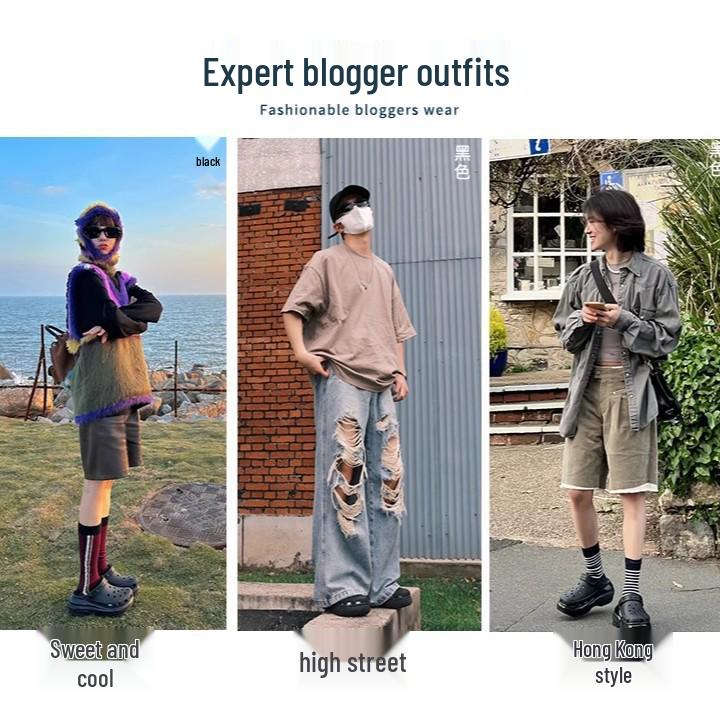 Cross-border Light Wheel Height-Boost Clogs: Non-slip, Thick-Soled, Versatile Beach & Outdoor Sandals