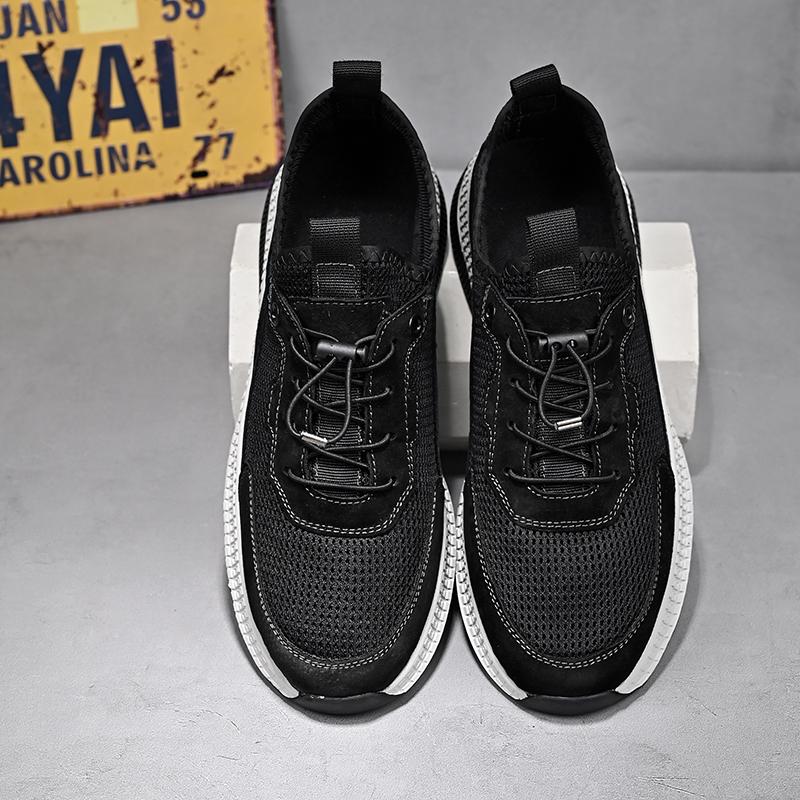 Mode Sommer Herren Lässig Leder Slipper Sneakers Mode Leicht Atmungsaktiv Dicke Sohle Walking Schuhe für Reise Outdoor Schuhe