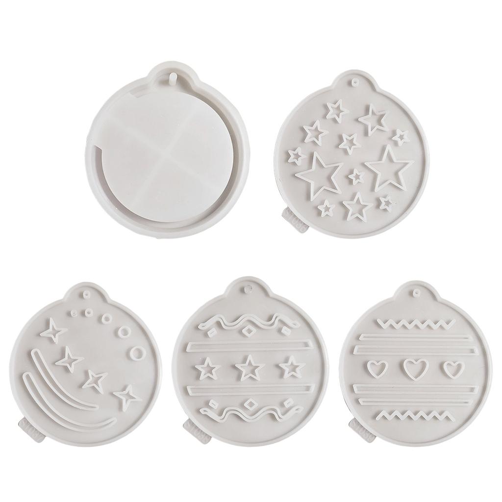 Easy Releasing Silicone Mold Round Shape Christmas Pendant Molds Suitable for Home Decoration and Crafting Pendant
