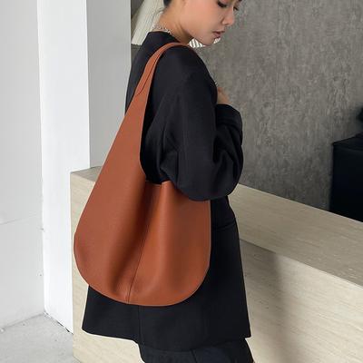 New First-layer Cowhide Premium French Underarm Bag, Genuine Leather Shoulder Bag Women's Commuter Style Tote Bag