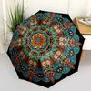 Parapluie Pliant Automatique à Huit Côtes Thème Mandala, Symétrie Convient aux Hommes et aux Femmes, en Faisant un Cadeau Parfait pour Noël et la Saint-Valentin