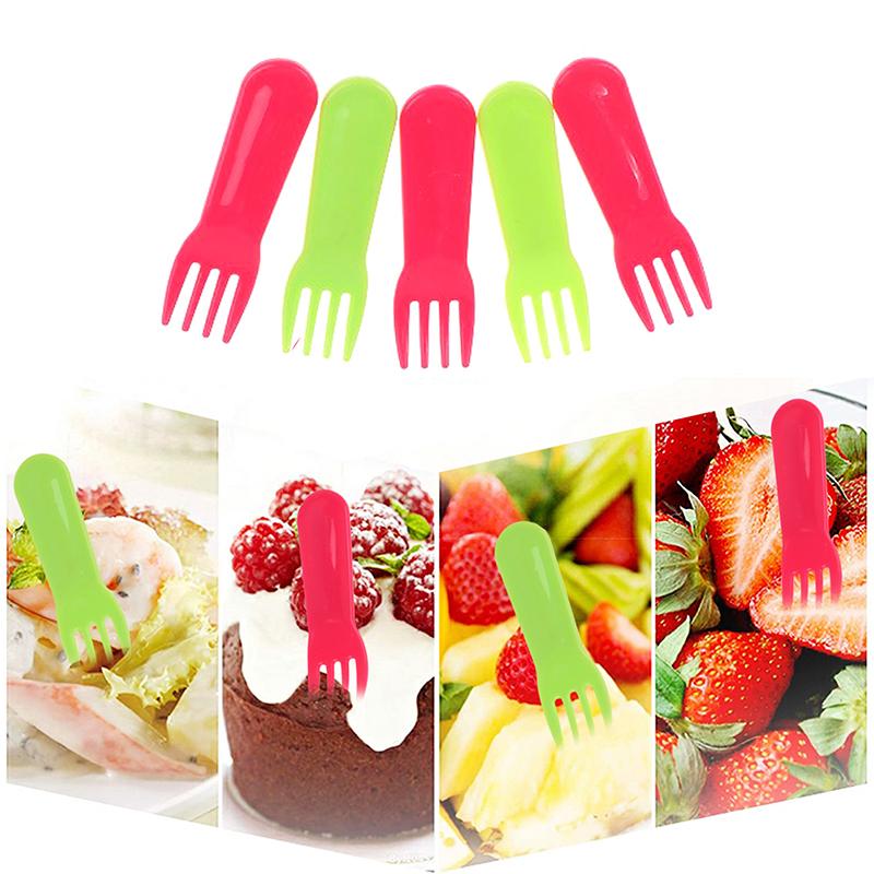 10pc Fruit Fork Mini Cartoon Children Cutlery Snack Cake Dessert Food Fruit Pick Toothpick Bento Lunches Party Decor
