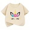 Kawaii Horse Unicorn Design TShirt Printed T Shirt Girls Summer Clothes Short Sleeve Tops TShirts Cute Kids Clothing