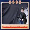 Tecido de Cetim Duquesa Preto Extra Largo para Cheongsam, Hanfu e Costura