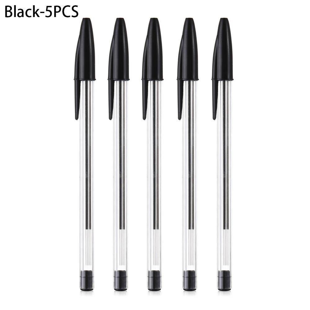 5Pcs Ballpoint Pens Long Lasting Smooth 1.0 Mm Ballpoint Pen Black Red Blue Pens Student Stationery School Office Accessories