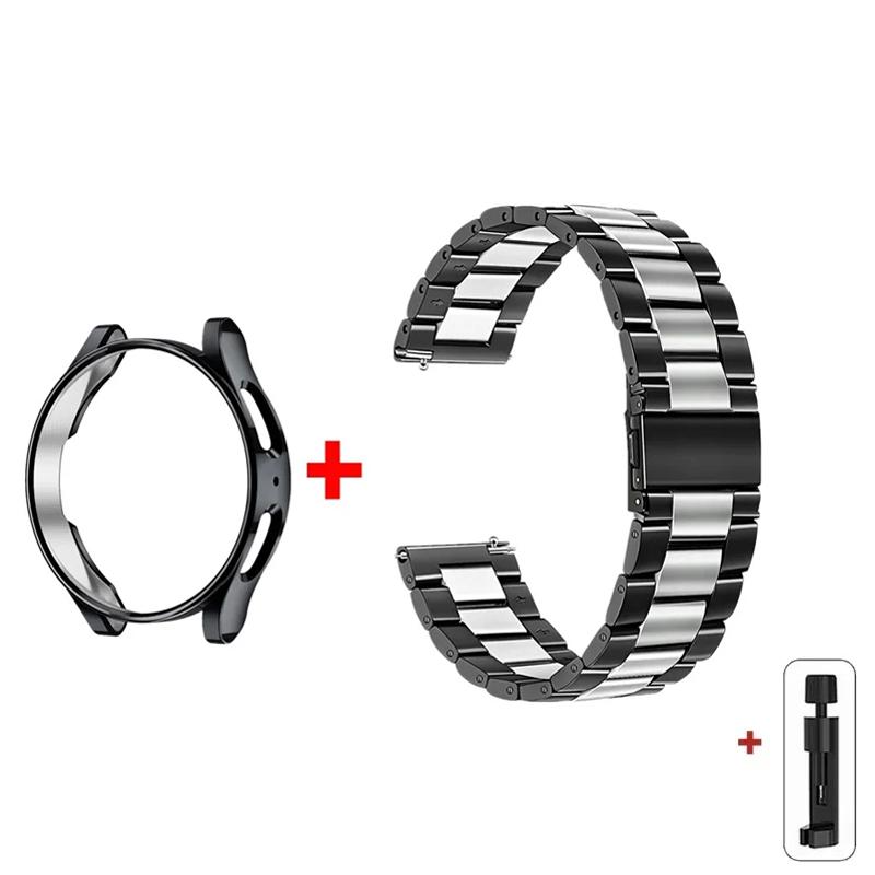 Band+Case for Samsung Galaxy Watch 6 5 4 44 40mm 4/6 Classic 46 42mm Stainless Steel Bracelet Galaxy Watch 3 5 Pro 41 45mm Strap