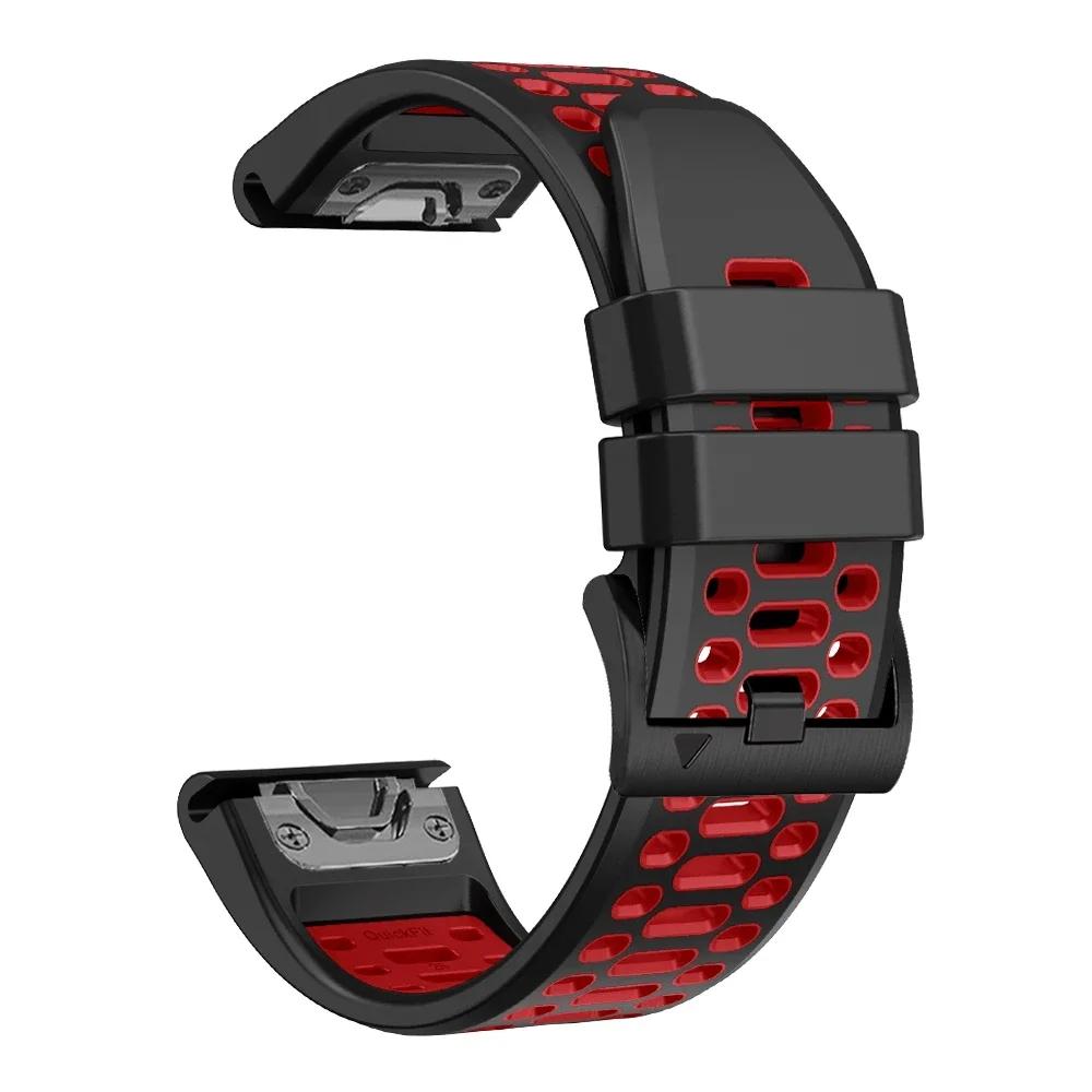 QuickFit 22mm 26mm Prodyšný silikonový řemínek Pro Garmin Fenix 7X 7 6X Pro 5 5X Plus/Epix 2 47mm 51mm Tactix 7 Náramek Řemínek k hodinkám