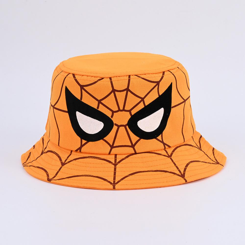 Fisherman Cartoon Spider Hat With Breathable Cotton For Kids Outdoor Casual Wear