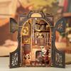 DIY Book Nook Kit Miniature Wooden Dollhouse with Lights Bookshelf Insert 3D Puzzle Model Owl Bookstore Gifts