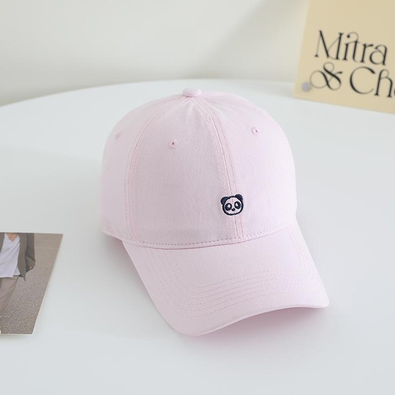Cute Embroidered Little Panda Baseball Hat Korean Girls Pure Cotton Sun Protection Sun Hat Fashionable Versatile Baseball Hat
