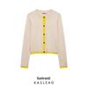 2025 Spring Women's Fashion: European & American Style Patchwork Knit Cardigan