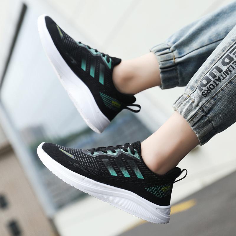 Men's shoes autumn sports shoes Internet celebrities with the same trend casual shoes luminous breathable fly-woven running shoes versatile soft-sol
