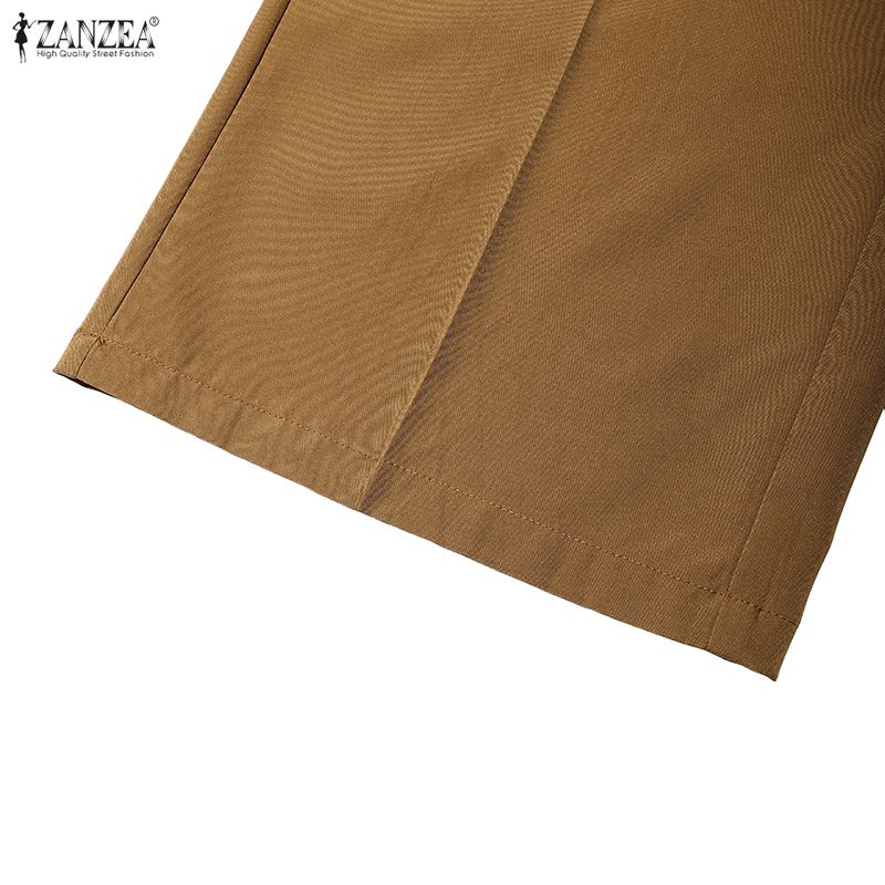 ZANZEA Kadın Yarım Kollu Bluz ve Pantolon Günlük İki Parça Takım Elbiseler