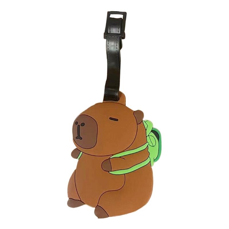 Cute Capybara Charm for Bags Soft PVC Japanese Style Animal Luggage Label Accessory Suitcase Identifier for Women Men