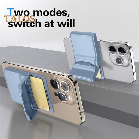 Magnetic Wallet Phone Holder 3 Cards Secure Stand Slot Card Holder for IPhone Multi-Functional Adjustable Phone Stand for MagSafe Cases